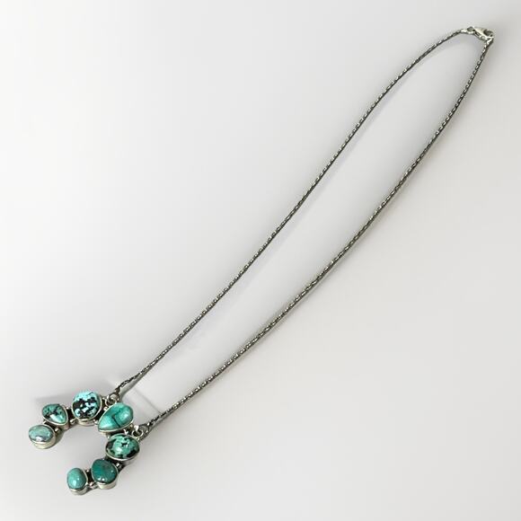 Native American Navajo Handmade Sterling Silver Turquoise Naja Necklace 21” NEW - Picture 9 of 16